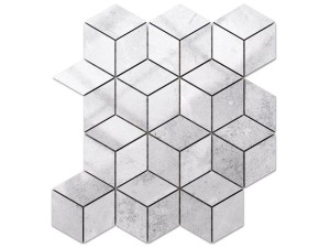MOZAIKA GRESOWA DIAMOND ROMB JASNA SZARA