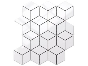 MOZAIKA GRESOWA DIAMOND ROMB WHITE BIAŁA ALASKA