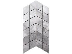 MOZAIKA GRESOWA DOUBLE CHEVRON CIEMNA SZARA