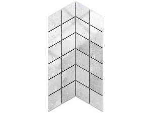 MOZAIKA GRESOWA DOUBLE CHEVRON JASNA SZARA