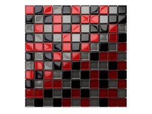 MOZAIKA SZKLANA KARMAZYN NERO GRAFIT MIX 30x30cm