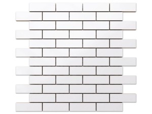 MOZAIKA CERAMICZNA BIAŁA WHITE MATOWA CEGIEŁKA MUREK REGULARNY