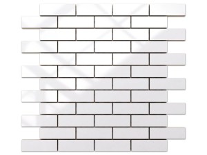MOZAIKA CERAMICZNA BIAŁA WHITE POŁYSK CEGIEŁKA MUREK REGULARNY