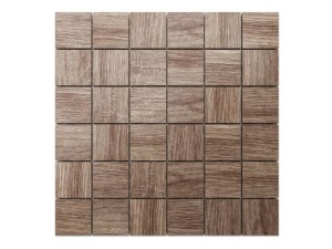 MOZAIKA GRESOWA NATURAL WOOD DREWNOPODOBNA BRĄZOWA B KOSTKA 4.8cm