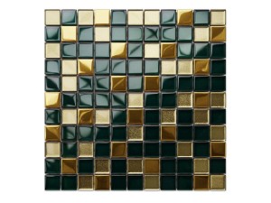 MOZAIKA SZKLANA ZŁOTA ZIELONA GOLD AGAT 30x30cm 8mm