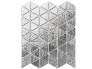 MOZAIKA SZKLANA TRIANGLE BLANKET SILVER SREBRNA CHROM STRUKTURA