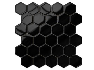 HEKSAGON MOZAIKA SZKLANA CZARNA NERO