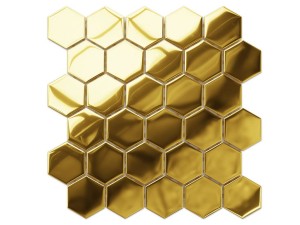 HEKSAGON MOZAIKA SZKLANA ZŁOTA GOLD METALIC