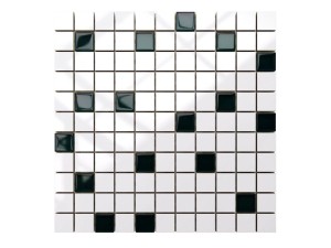 MOZAIKA CERAMICZNA BIAŁA, SZKLANA ZIELONA BUTELKA