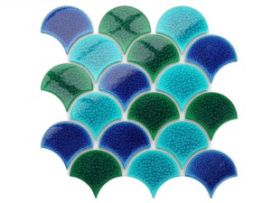 MOZAIKA CERAMICZNA FISH SCALE BLUE OCEAN MIX