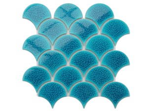MOZAIKA CERAMICZNA FISH SCALE DEEP BLUE NIEBIESKA