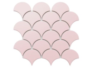 MOZAIKA CERAMICZNA FISH SCALE POWDER PINK ROSE