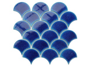 MOZAIKA CERAMICZNA FISH SCALE ROYAL BLUE NIEBIESKA