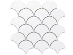 MOZAIKA CERAMICZNA FISH SCALE WHITE MAT
