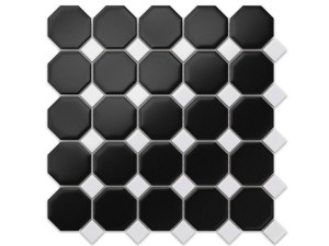 MOZAIKA CERAMICZNA OCTAGON BLACK CLASSIC MAT