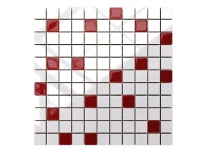 MOZAIKA CERAMICZNA SZKLANA KARMAZYN CZERWONA