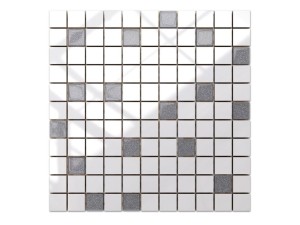 MOZAIKA CERAMICZNA SZKLANA SILVER BROKAT SREBRNA