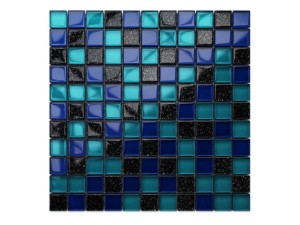MOZAIKA SZKLANA AURORA - TURKUS, KOBALT, NERO BROKAT 30x30cm 8mm
