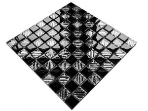 MOZAIKA SZKLANA BLACK CHESS 30x30cm 8mm