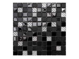 MOZAIKA SZKLANA BLACK LAVA 30x30cm 8mm
