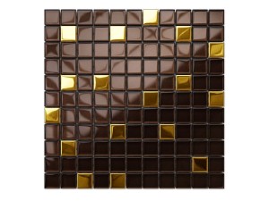 MOZAIKA SZKLANA BRĄZOWA ZŁOTA GOLD BROWN 30x30cm 8mm