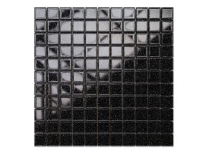 MOZAIKA SZKLANA CZARNA NERO BROKAT SREBRNY 30x30cm 8mm