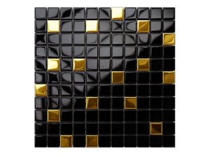 MOZAIKA SZKLANA CZARNA ZŁOTA NERO GOLD 30x30cm 8mm