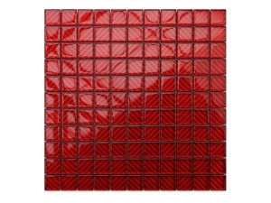 MOZAIKA SZKLANA CZERWONA KARMAZYN RIVA  30x30cm 8mm