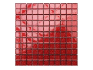 MOZAIKA SZKLANA CZERWONA RED BROKAT 30x30cm 8mm