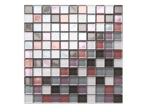 MOZAIKA SZKLANA FLAMINGO RÓŻ WRZOS PERŁA SILVER GRAFIT 30x30cm 8mm
