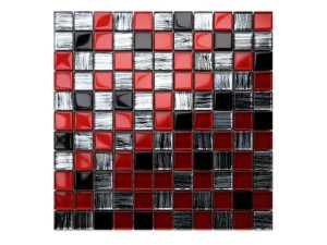 MOZAIKA SZKLANA KARMAZYN NERO ALUMINIUM JEANS 30x30cm 6mm