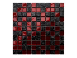 MOZAIKA SZKLANA MC-LAREN KARMAZYN CZARNA NERO 30x30cm 8mm