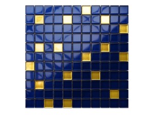 MOZAIKA SZKLANA NIEBIESKA KOBALT ZŁOTA SAPPHIRE 30x30cm 8mm