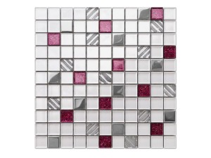 MOZAIKA SZKLANA PINK SEQUIN 30x30cm 8mm