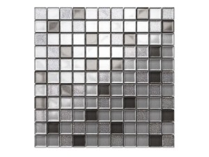 MOZAIKA SZKLANA SILVER MIX JASNA SREBRNA 30x30cm
