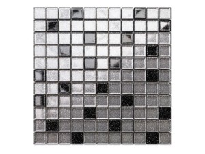 MOZAIKA SZKLANA SILVER/NERO BROKAT 30x30cm 8mm