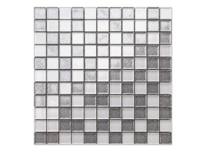 MOZAIKA SZKLANA SIMPLE SILVER WHITE 30x30cm 8mm