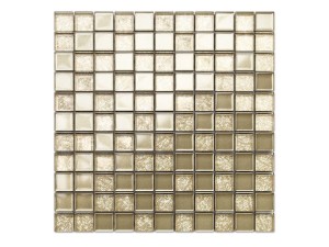 MOZAIKA SZKLANA ZŁOTA GOLD BEŻ METALIC BROKAT 30x30cm 8mm