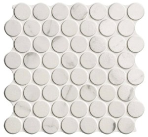 Realonda Circle Glossy Calacatta 30,9x30,9 płytki mozaikowe gresowe