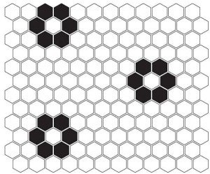 Dunin Mini Hexagon B&W Flower Premium Matt 26x30 mozaika heksagonalna