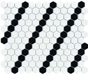 Dunin Mini Hexagon B&W Lean Premium Matt 26x30 mozaika heksagonalna