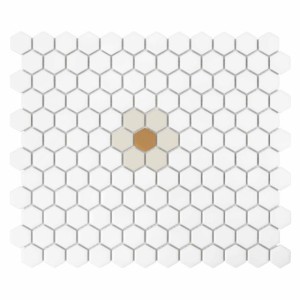 Dunin House Loves Mini Hexagon Daisy Cotton Matt 26x30 mozaika gresowa heksagonalna dekoracyjna