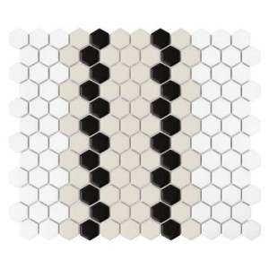 Dunin House Loves Mini Hexagon Stripe 5.1.C Matt 26x30 mozaika gresowa heksagonalna dekoracyjna