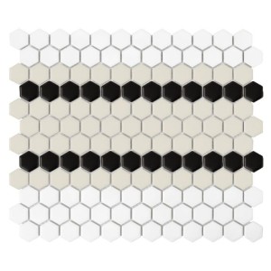 Dunin House Loves Mini Hexagon Stripe 5.C Matt 26x30 mozaika gresowa heksagonalna dekoracyjna