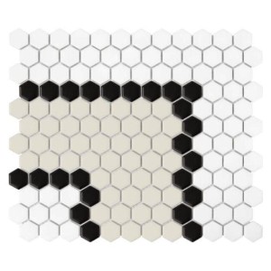 Dunin House Loves Mini Hexagon Stripe 3.2.B Matt 26x30 mozaika gresowa heksagonalna dekoracyjna