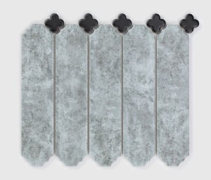 Raw Decor Cecile Concrete Matowa z Czarną Koniczyną 25x22,8 mozaika dekoracyjna
