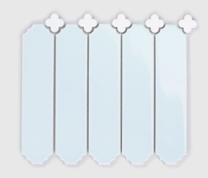 Raw Decor Cecile Baby Blue Połysk z Białą Koniczyną 25x22,8 mozaika dekoracyjna