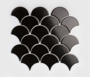 Raw Decor Flabellum Black Matowy 27,5x28,5 mozaika dekoracyjna