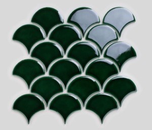 Raw Decor Flabellum Duże Emerald Połysk 27,5x28,5 mozaika dekoracyjna
