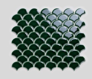 Raw Decor Flabellum Małe Emerald Połysk 26,3x30,5 mozaika dekoracyjna